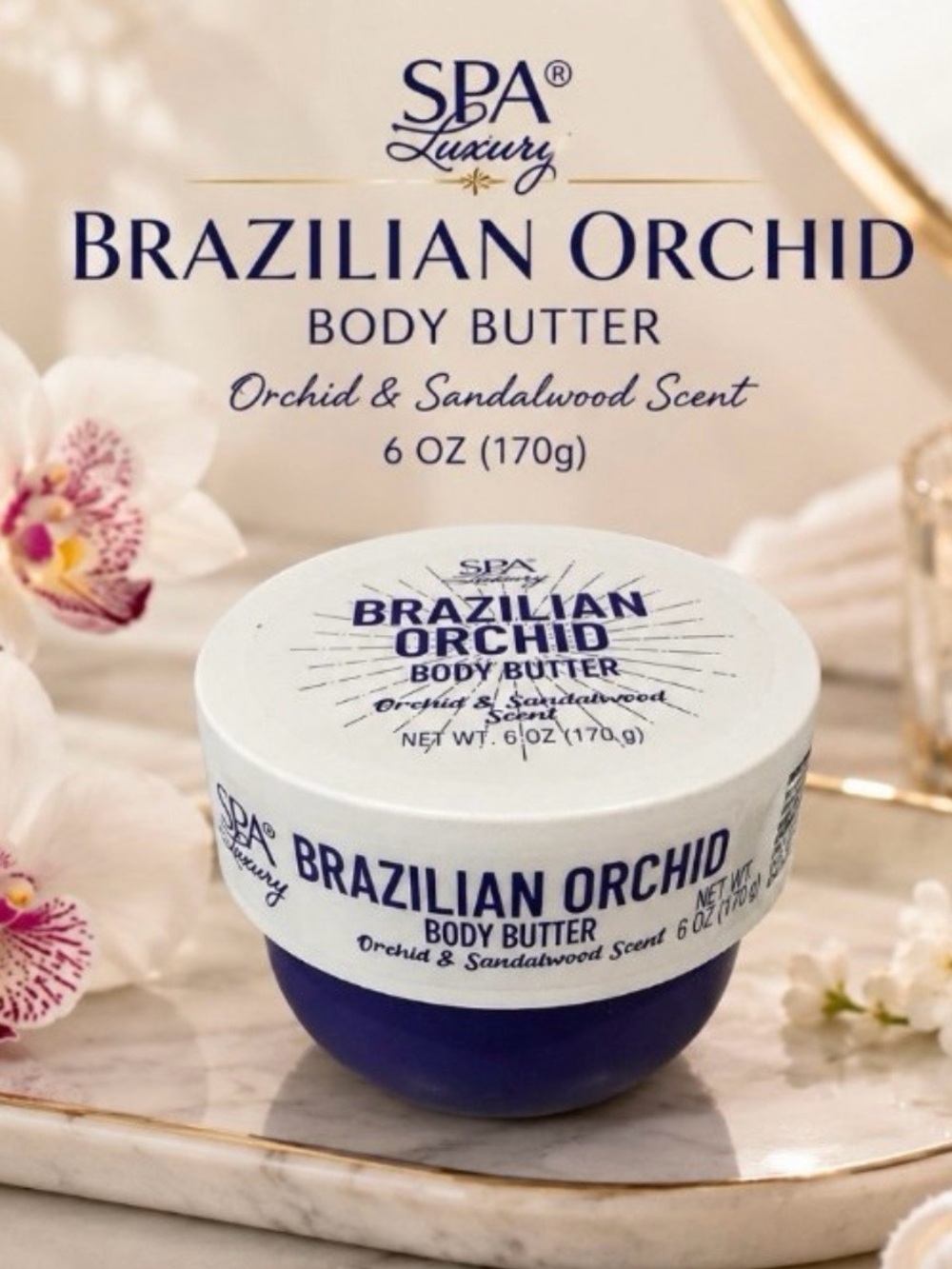 Brazilian Orchid Body Butter - Orchid & Sandalwood Scent, Purple